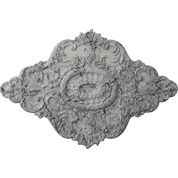 Ekena Millwork Ashford Ceiling Medallion, Hand-Painted Ultra Pure White Crackle, 42 3/4"W x 28 7/8"H x 1"P CM42X28ASUWC - main